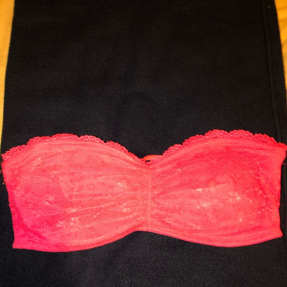 Cute bright pink strapless Bralette